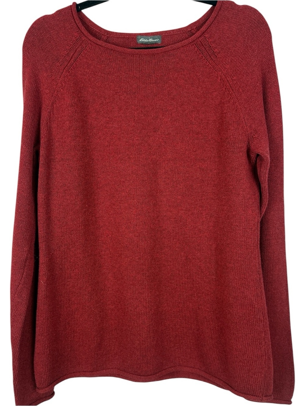 Eddie Bauer Dark Red Cotton Blend Raglan Knit Sweater - Women's Size S